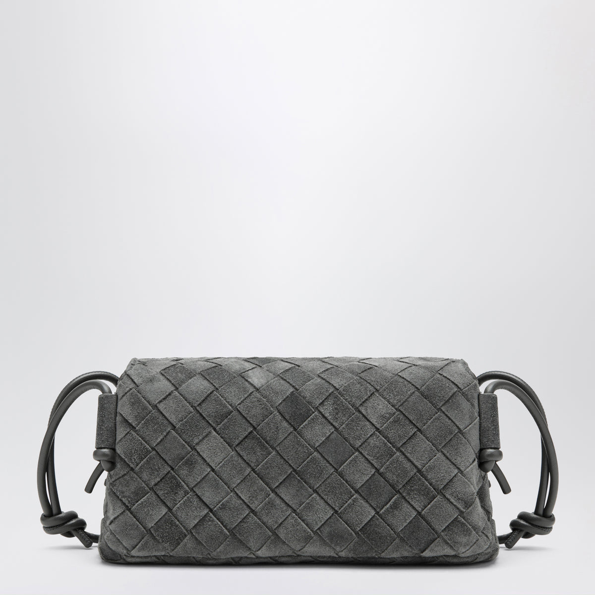 Notturno bag in grey Intrecciato suede