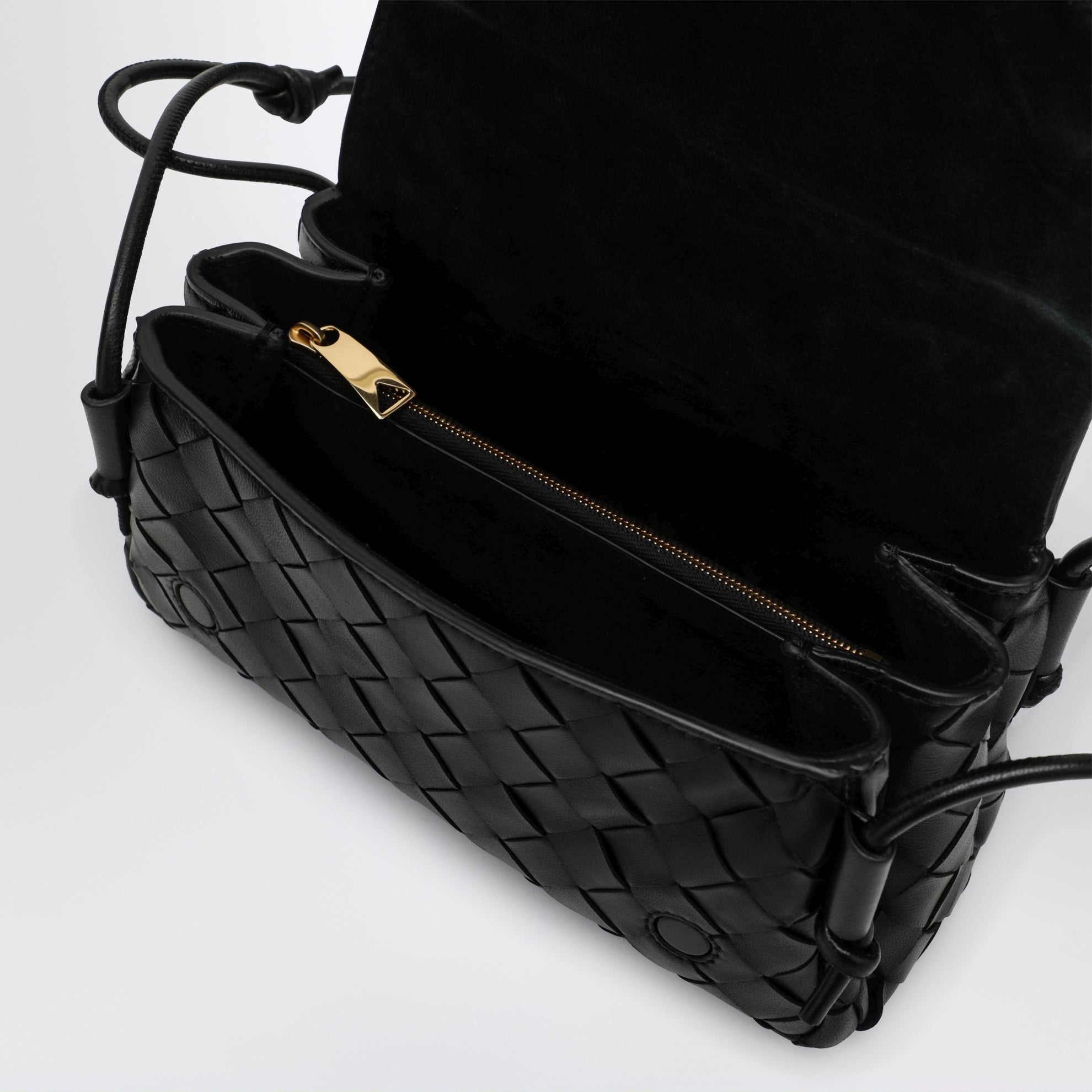 Black Notturno bag in woven fabric
