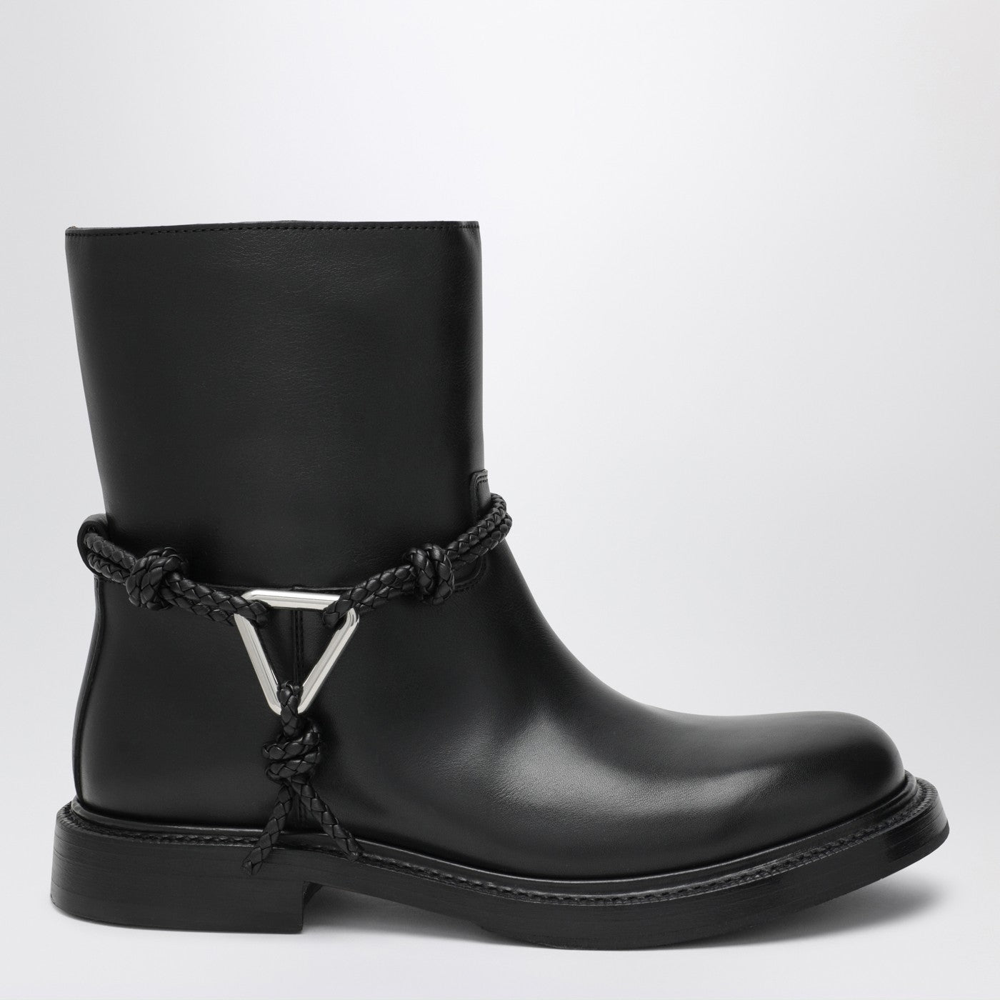 Black James leather ankle boots