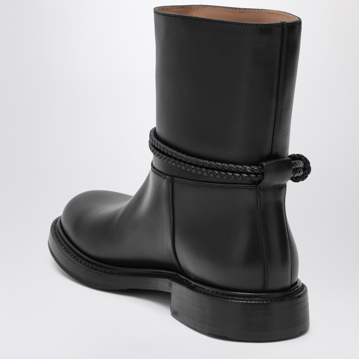 Black James leather ankle boots