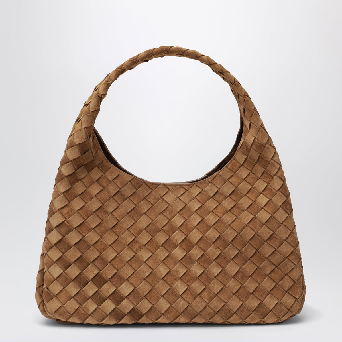 Dark caramel Campana shoulder bag in suede