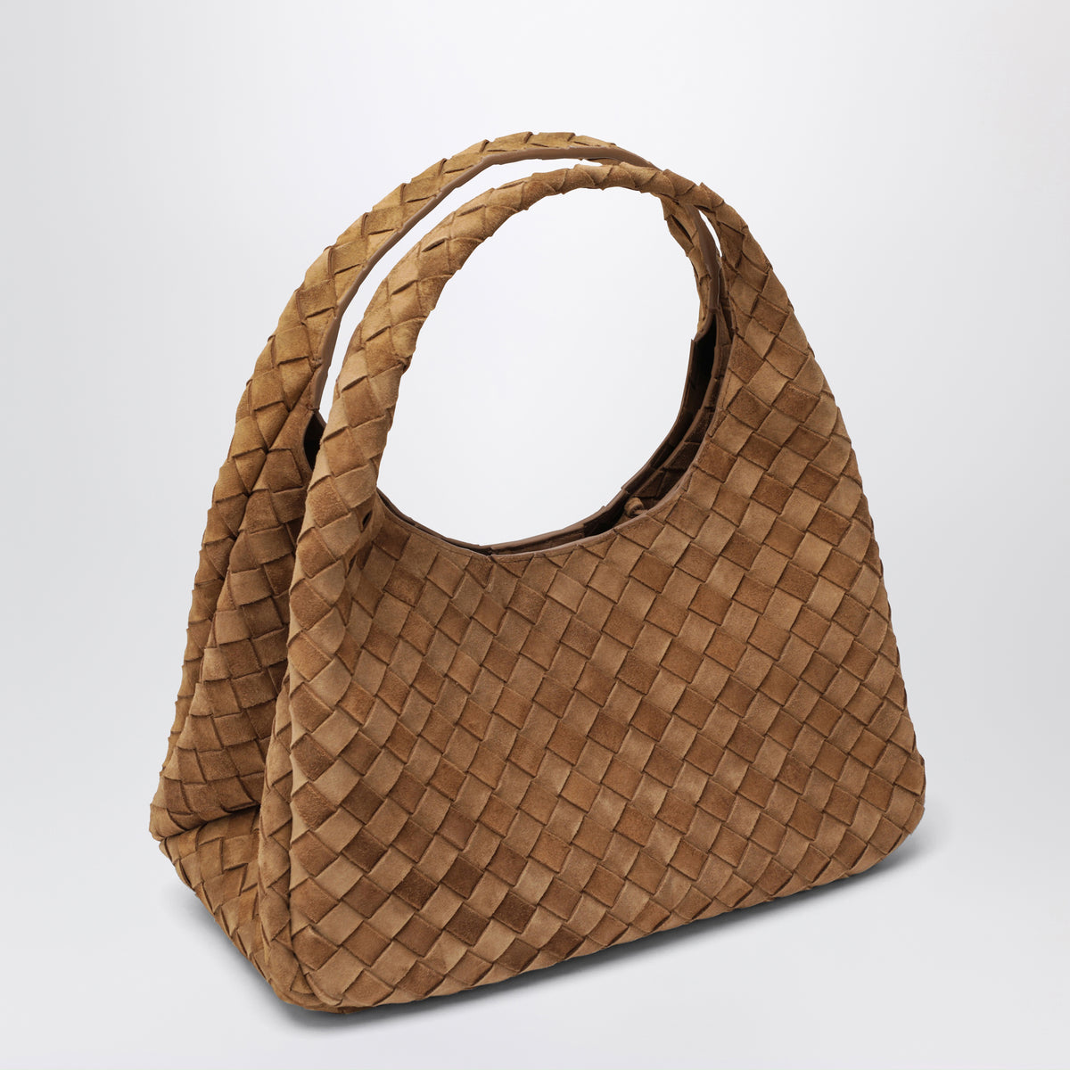Dark caramel Campana shoulder bag in suede