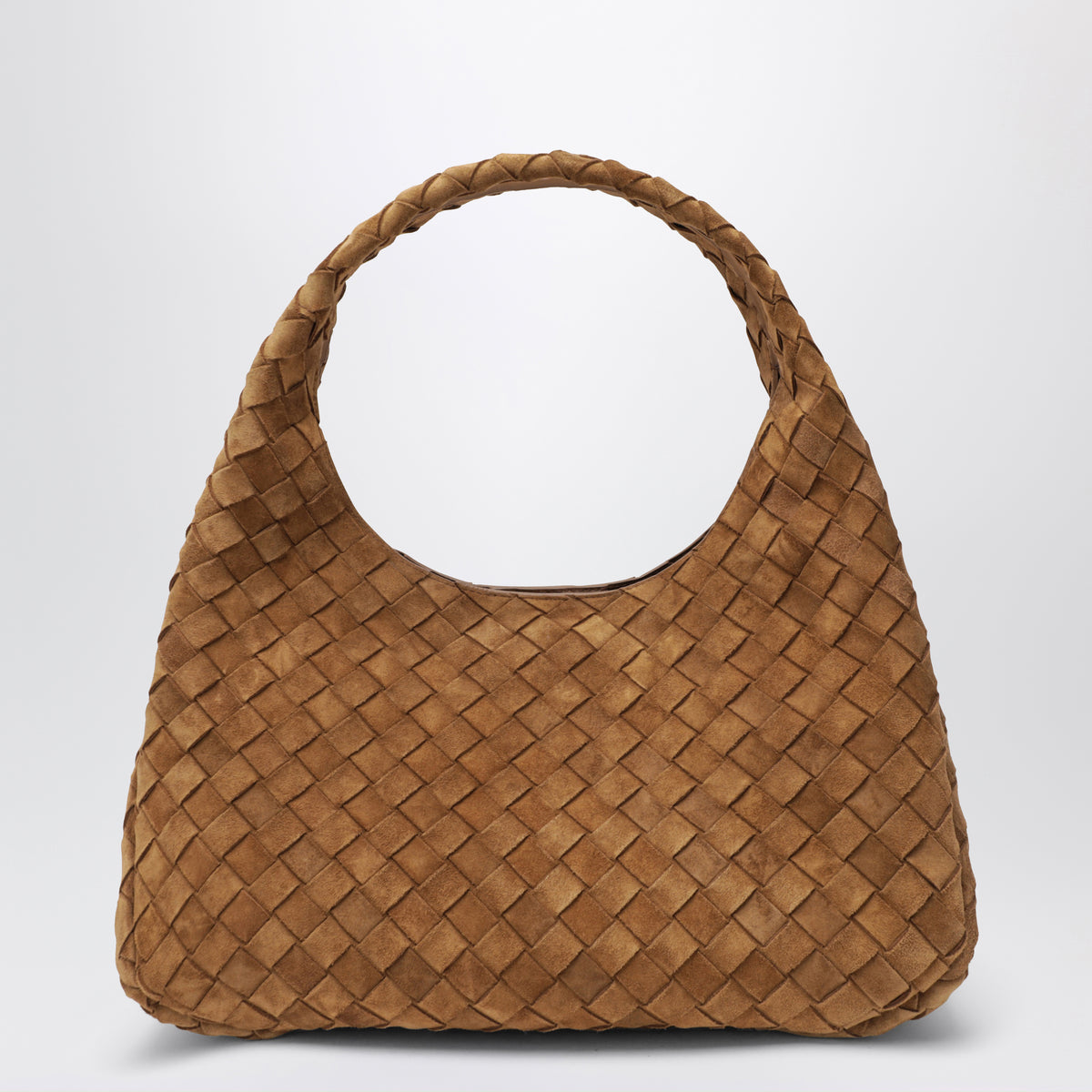 Dark caramel Campana shoulder bag in suede