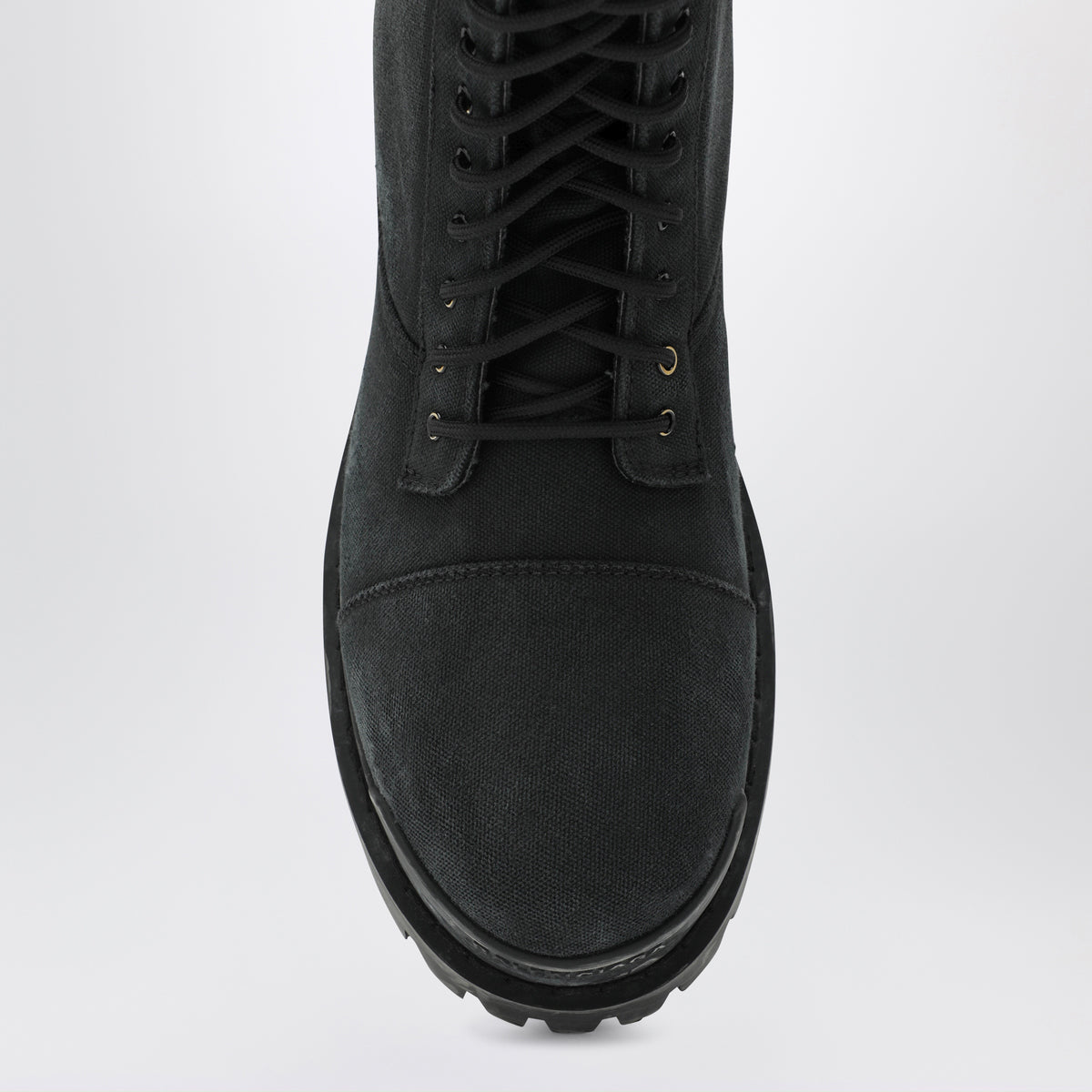 Black Combat Strike cotton-canvas boots