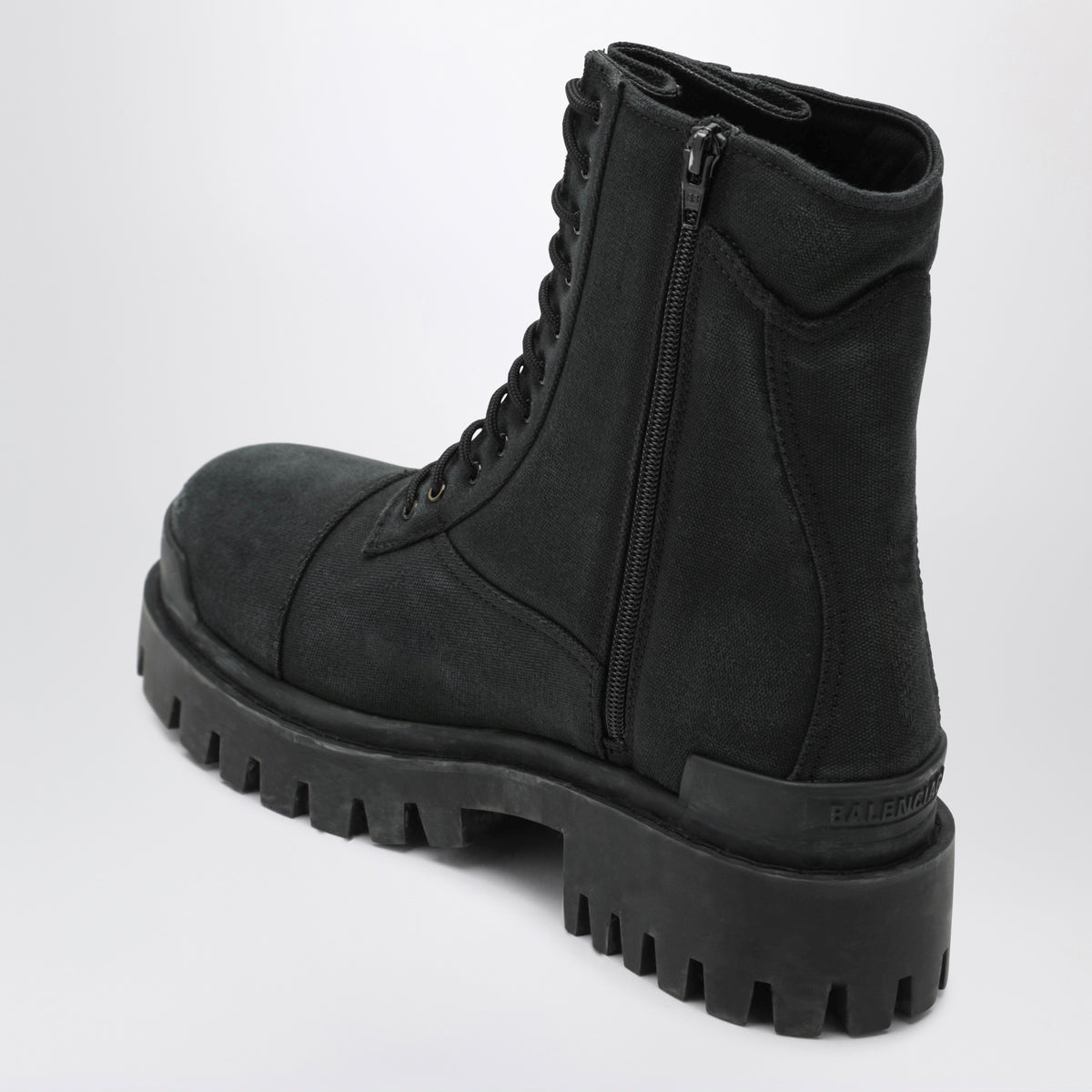 Black Combat Strike cotton-canvas boots