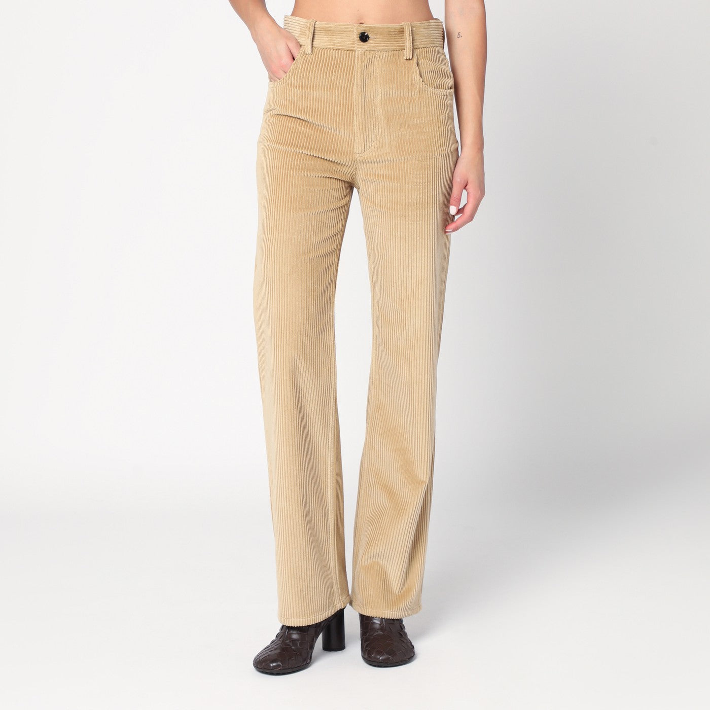 Beige corduroy trousers