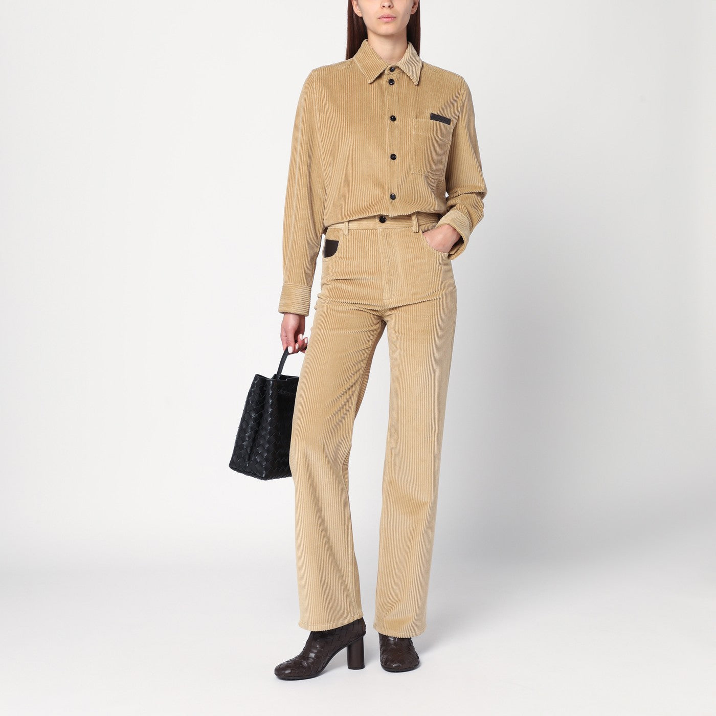 Beige corduroy trousers
