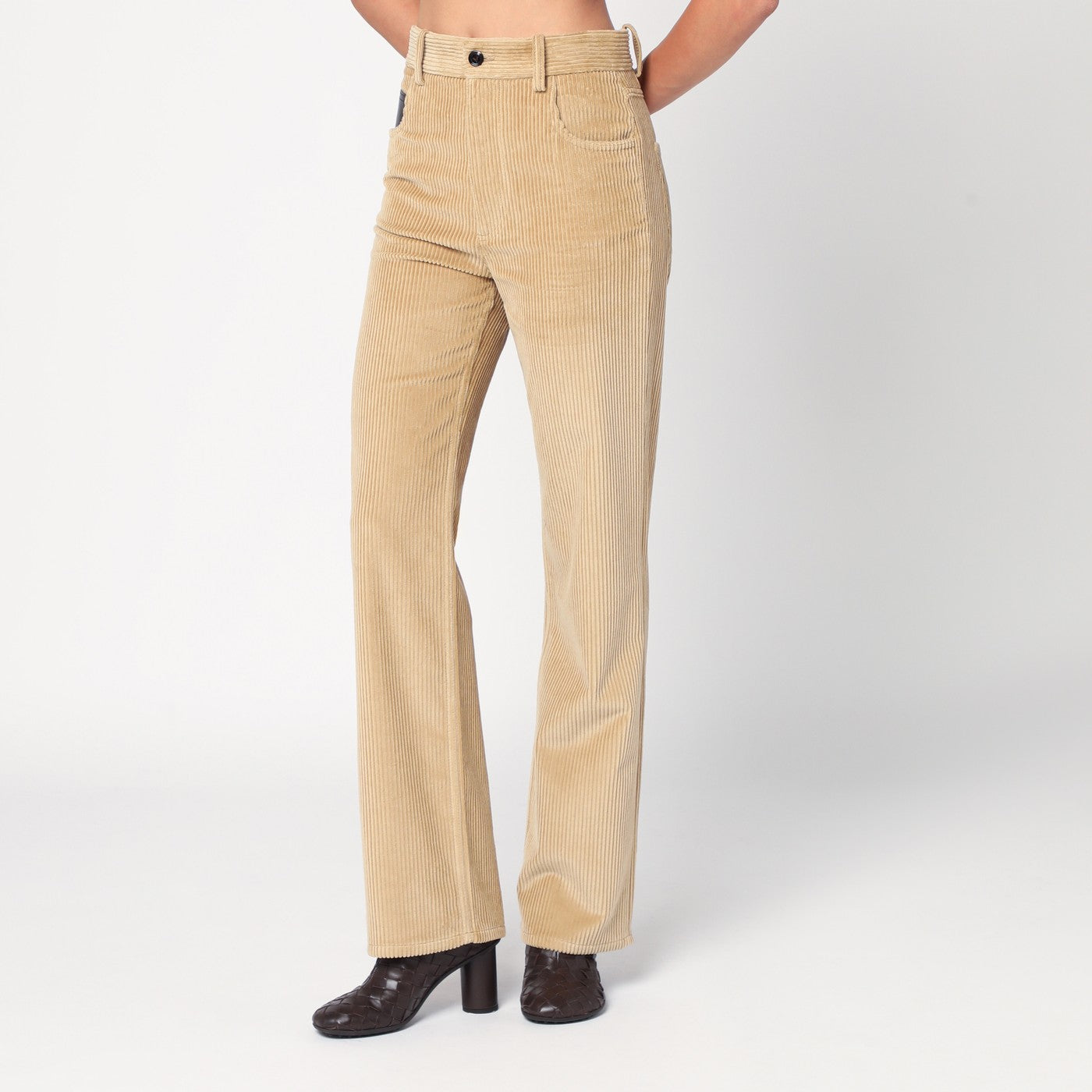 Beige corduroy trousers