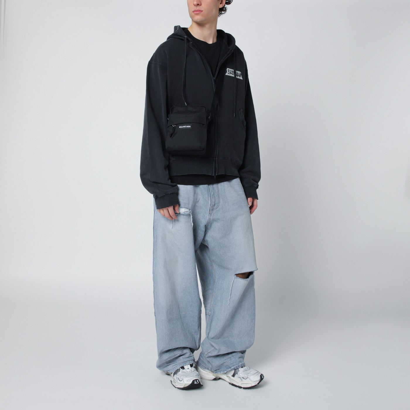 Balenciaga Explorer black nylon shoulder bag | TheDoubleF