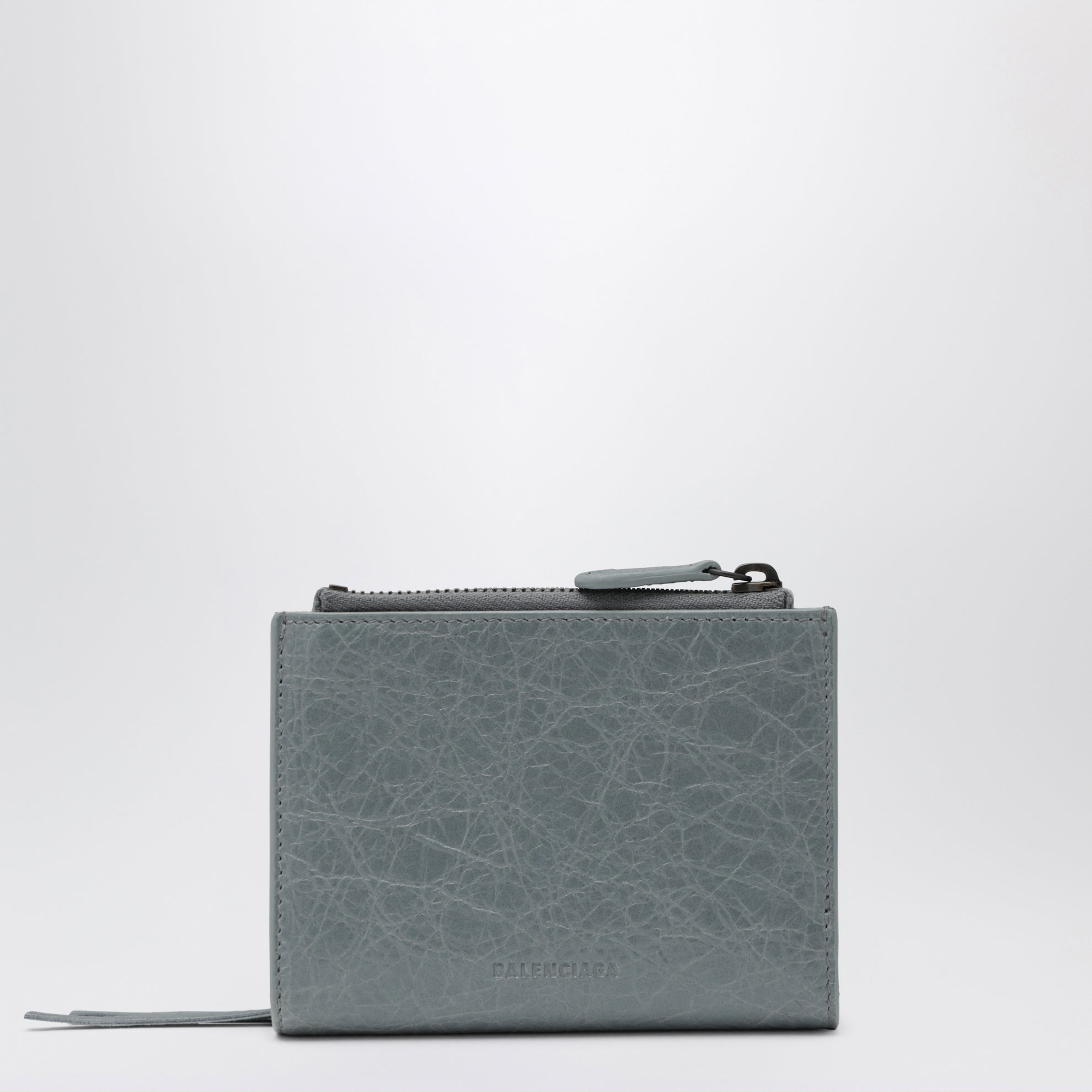 Le City bifold lambskin wallet in blue-grey