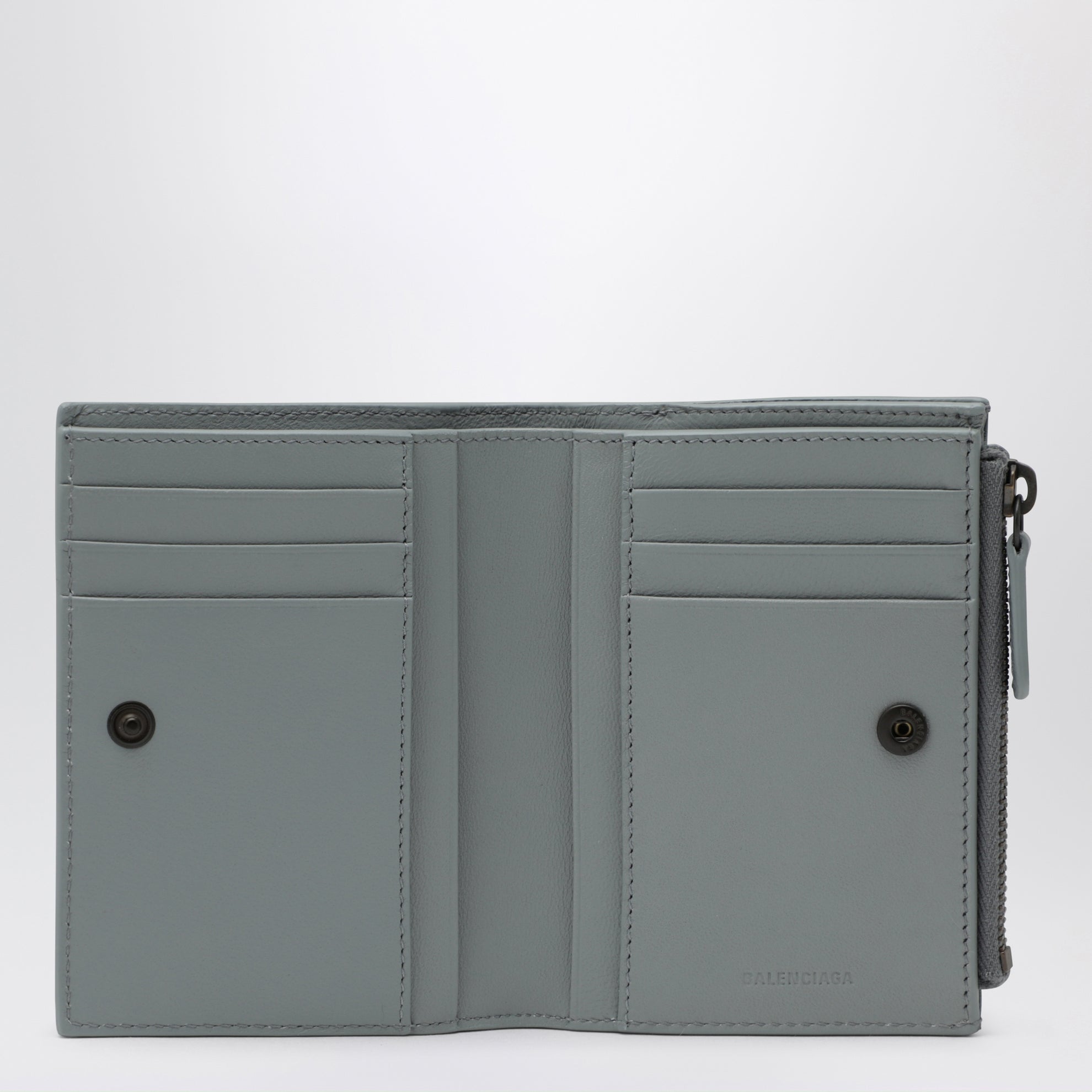 Le City bifold lambskin wallet in blue-grey