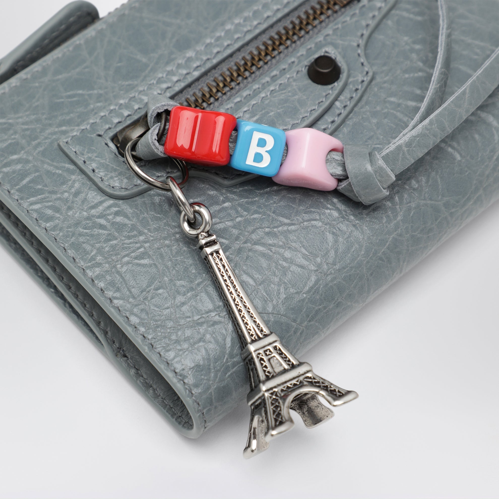 Le City bifold lambskin wallet in blue-grey