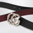 Black leather belt with bamboo GG Marmont buckle