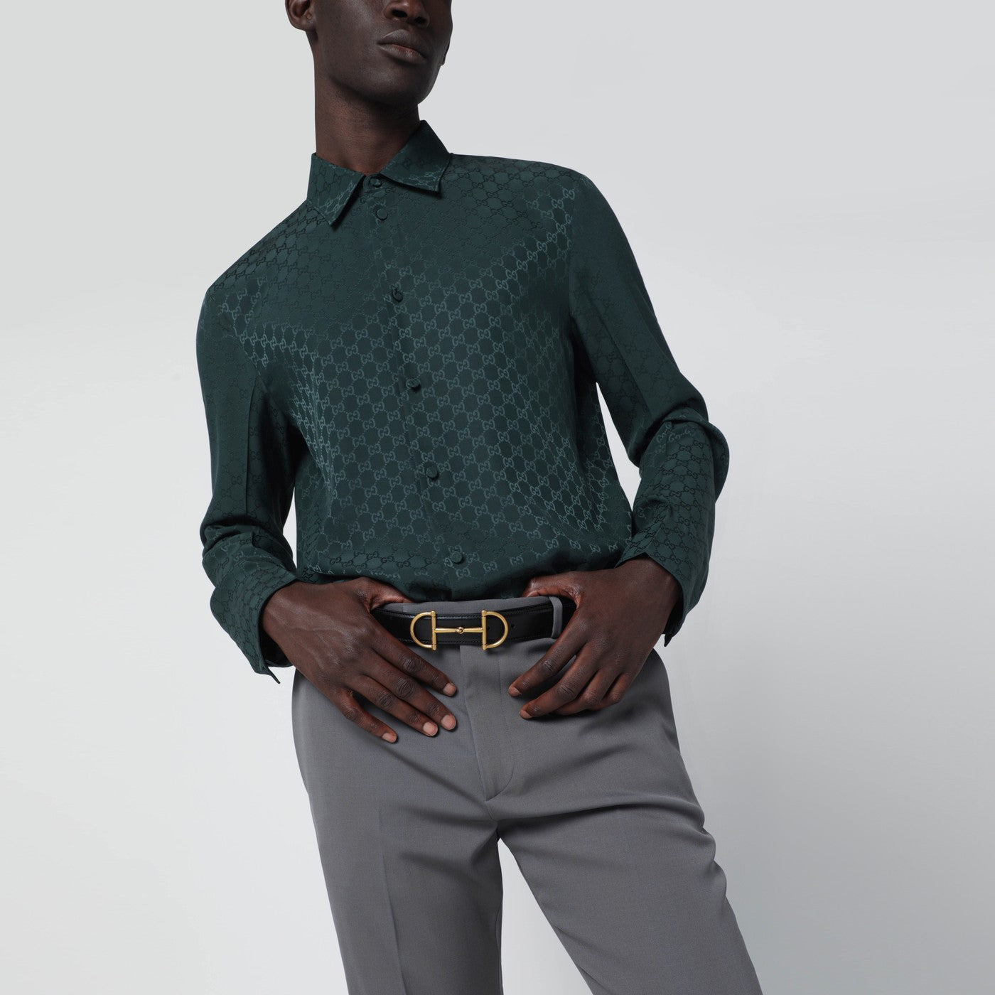 Ceinture réversible en cuir avec mors