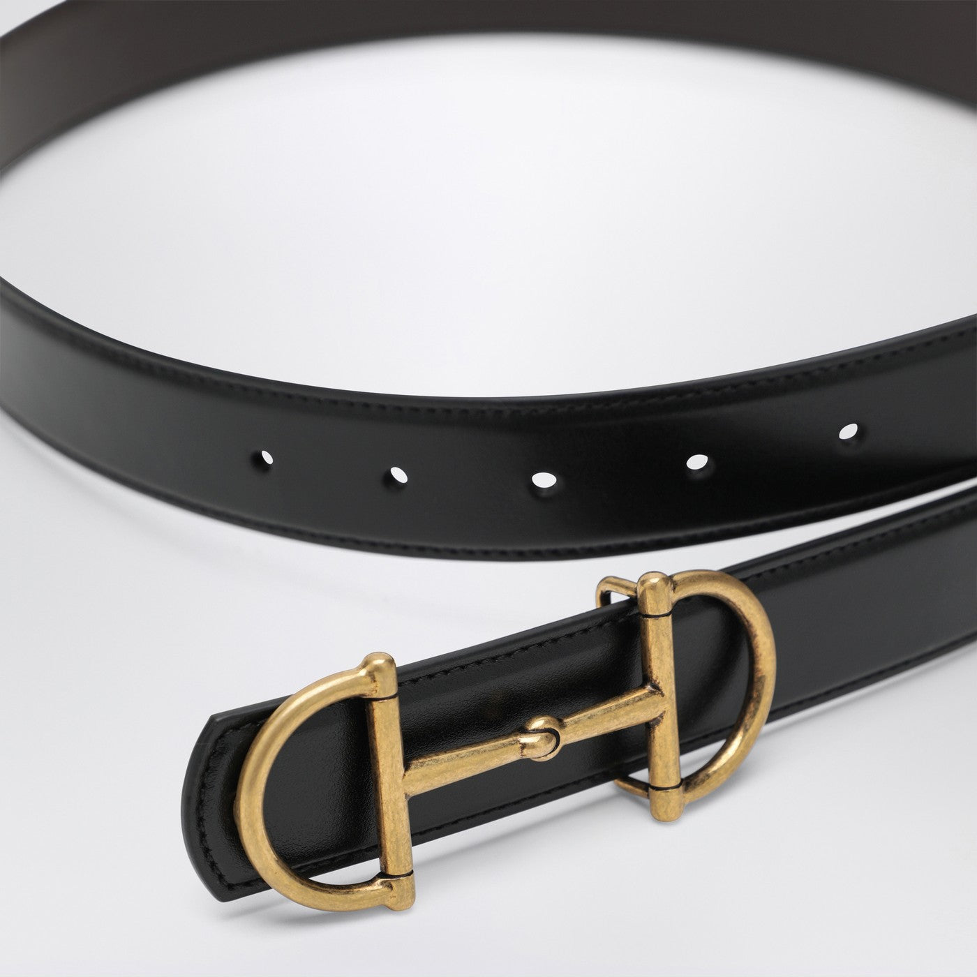 Ceinture réversible en cuir avec mors