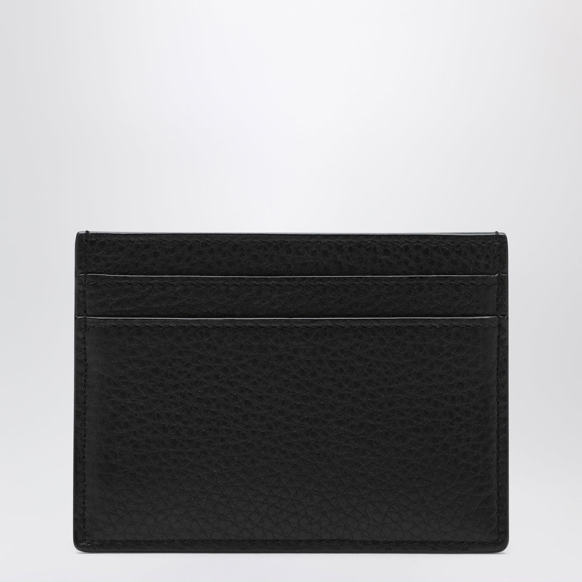 Tiny Cassandre card holder in black hammered leather