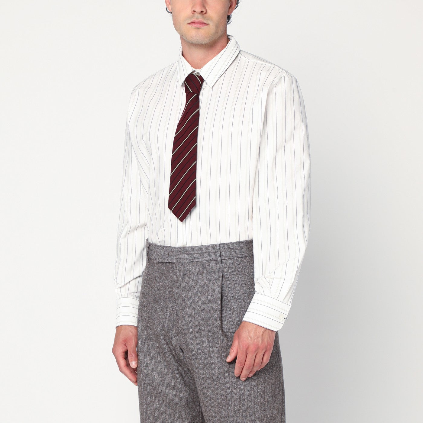 Camicia Cassandre bianca a righe in cotone