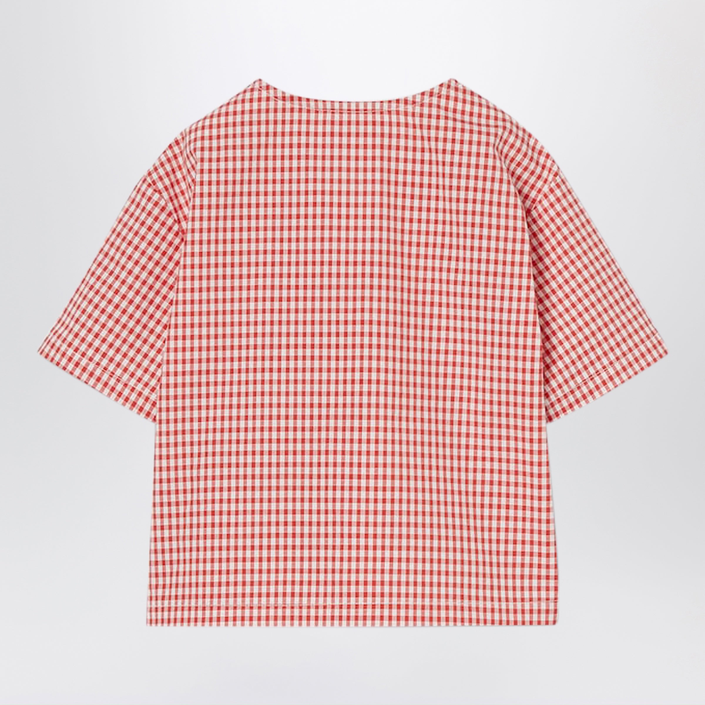 GUCCI Red/white checked cotton T-shirt | TheDoubleF