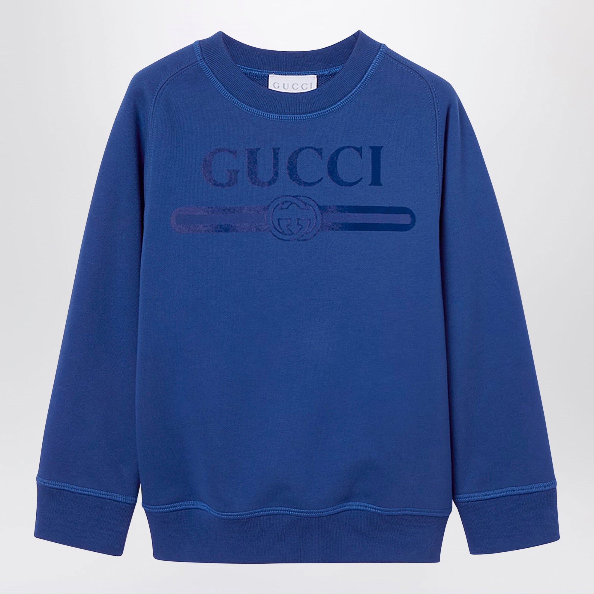 Felpa blu oltremare con stampa logo