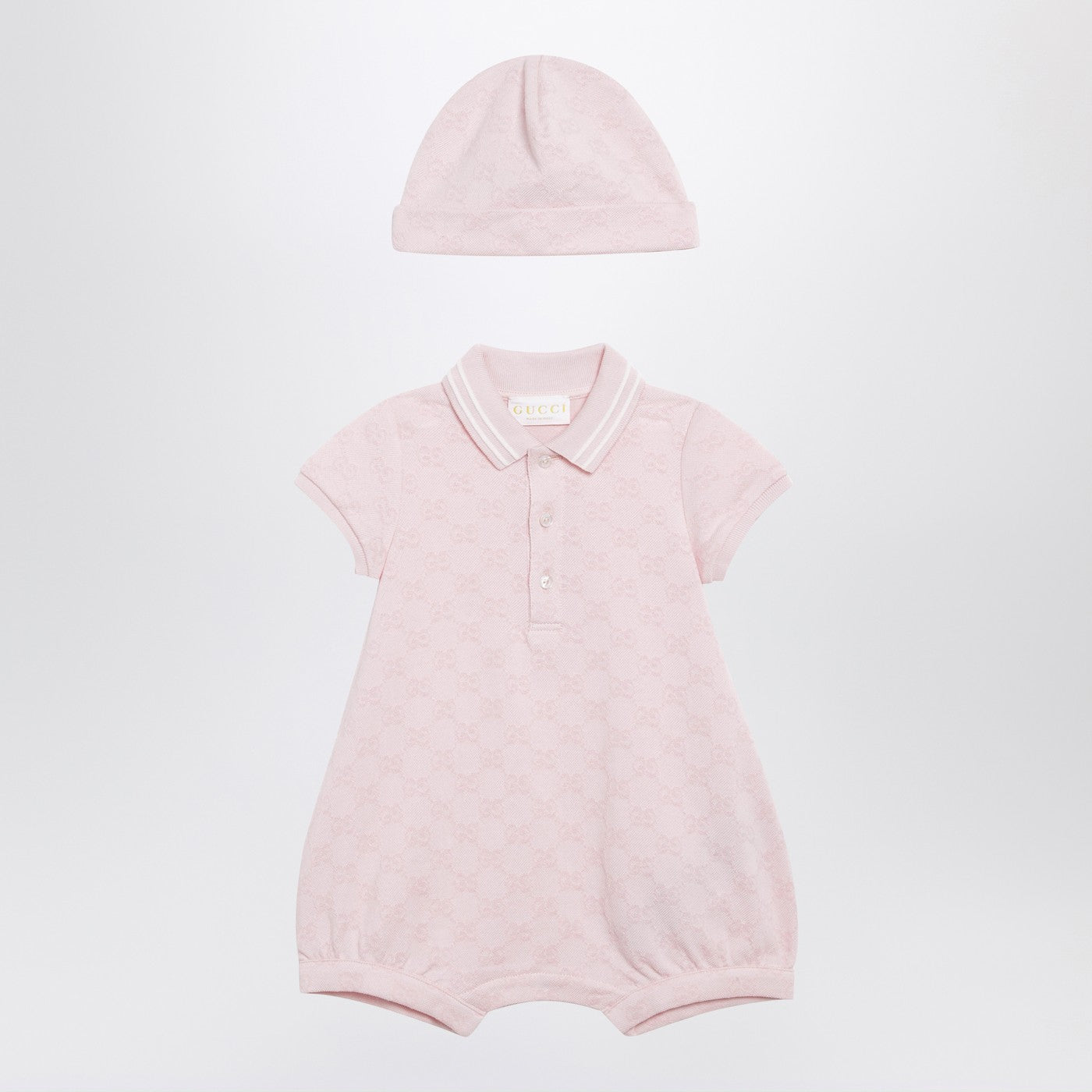 Pink GG cotton two-piece set
