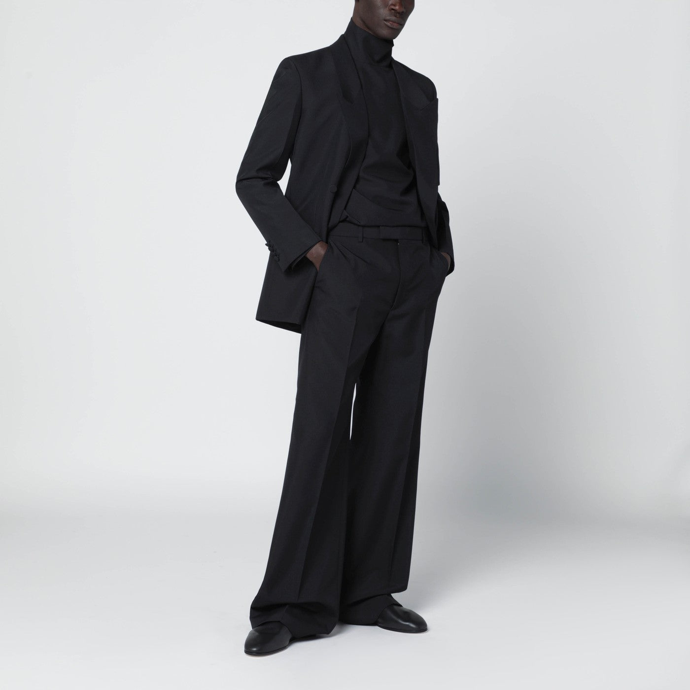 GUCCI Black double-breasted jacket in technical panama | TheDoubleF