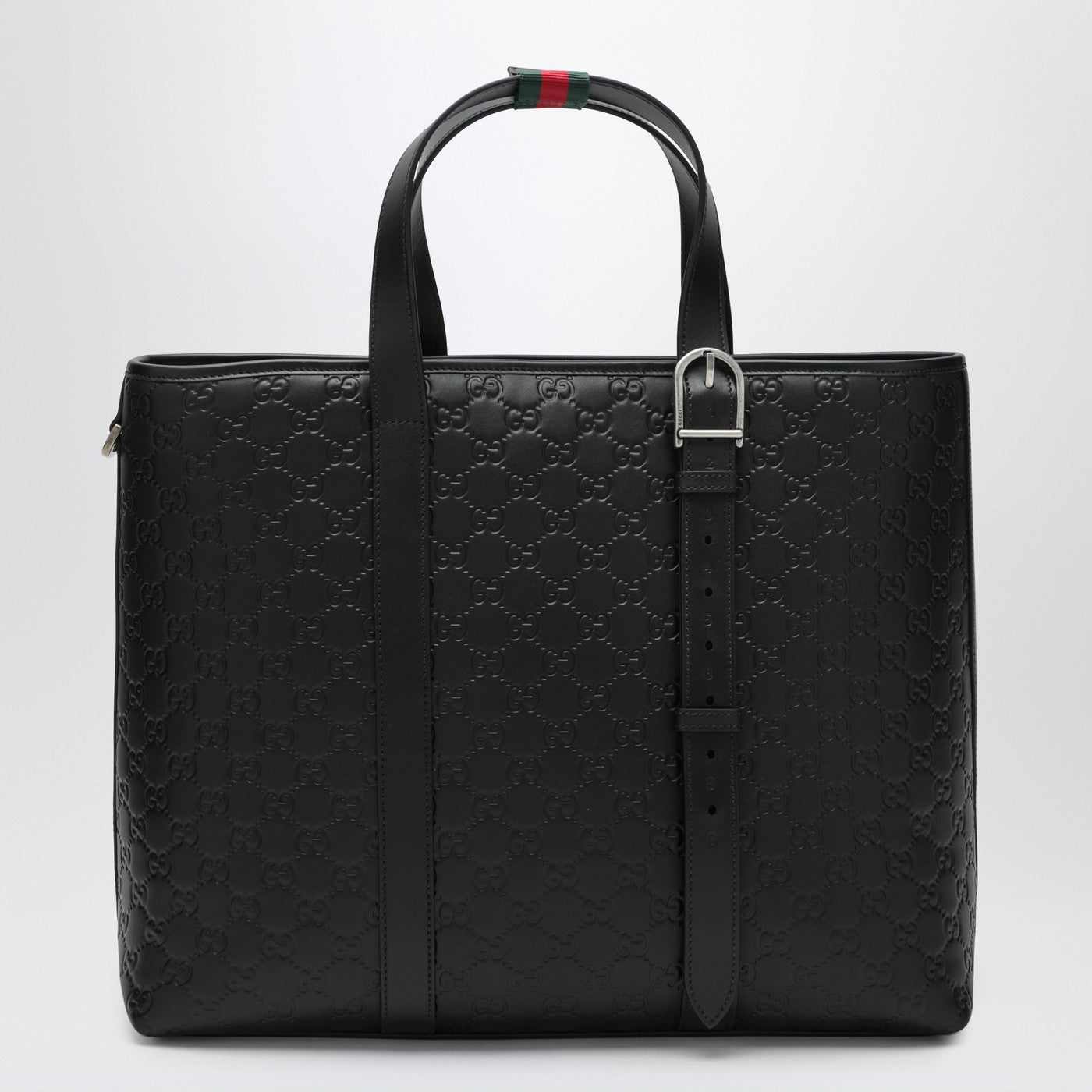 GUCCI Large black GG Emblem shopping bag | TheDoubleF