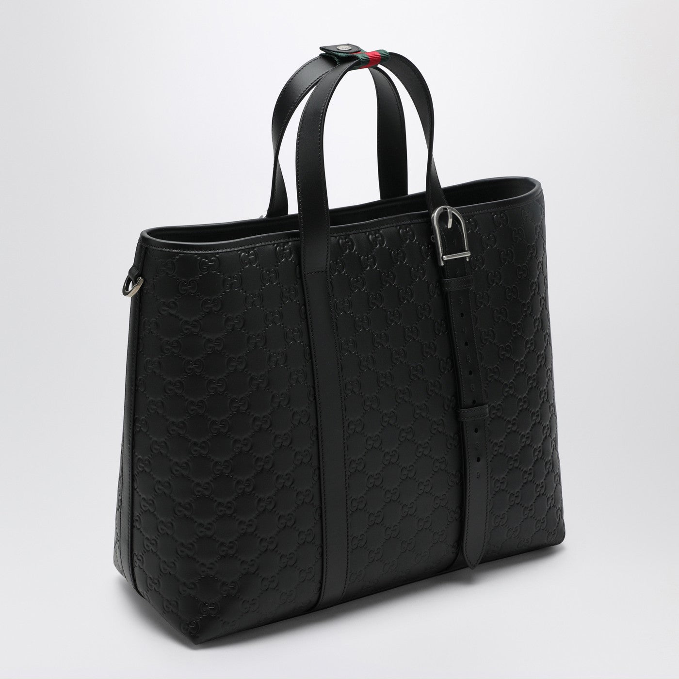 Large black GG Emblem shopping bag