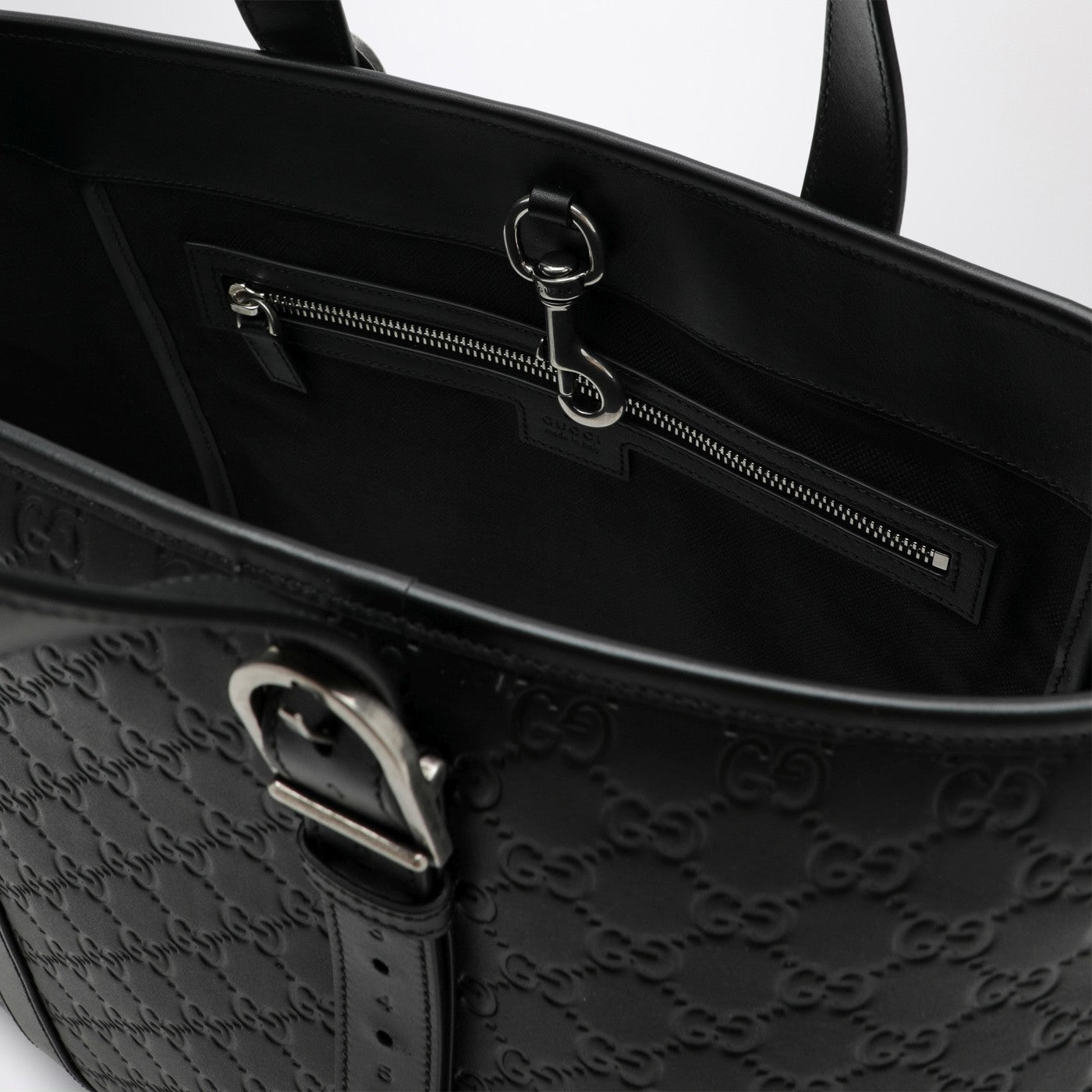 Large black GG Emblem shopping bag