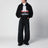 Felpa oversize con zip in cotone nera