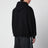 Felpa oversize con zip in cotone nera