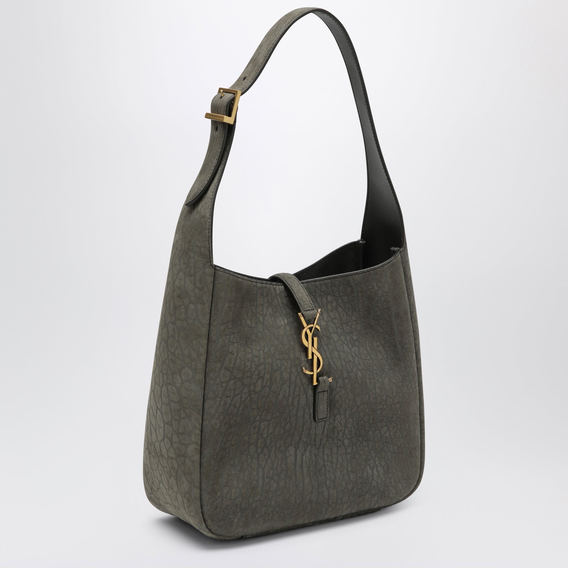 Sac Le 5 à 7 souple micro en nubuck gris zinc