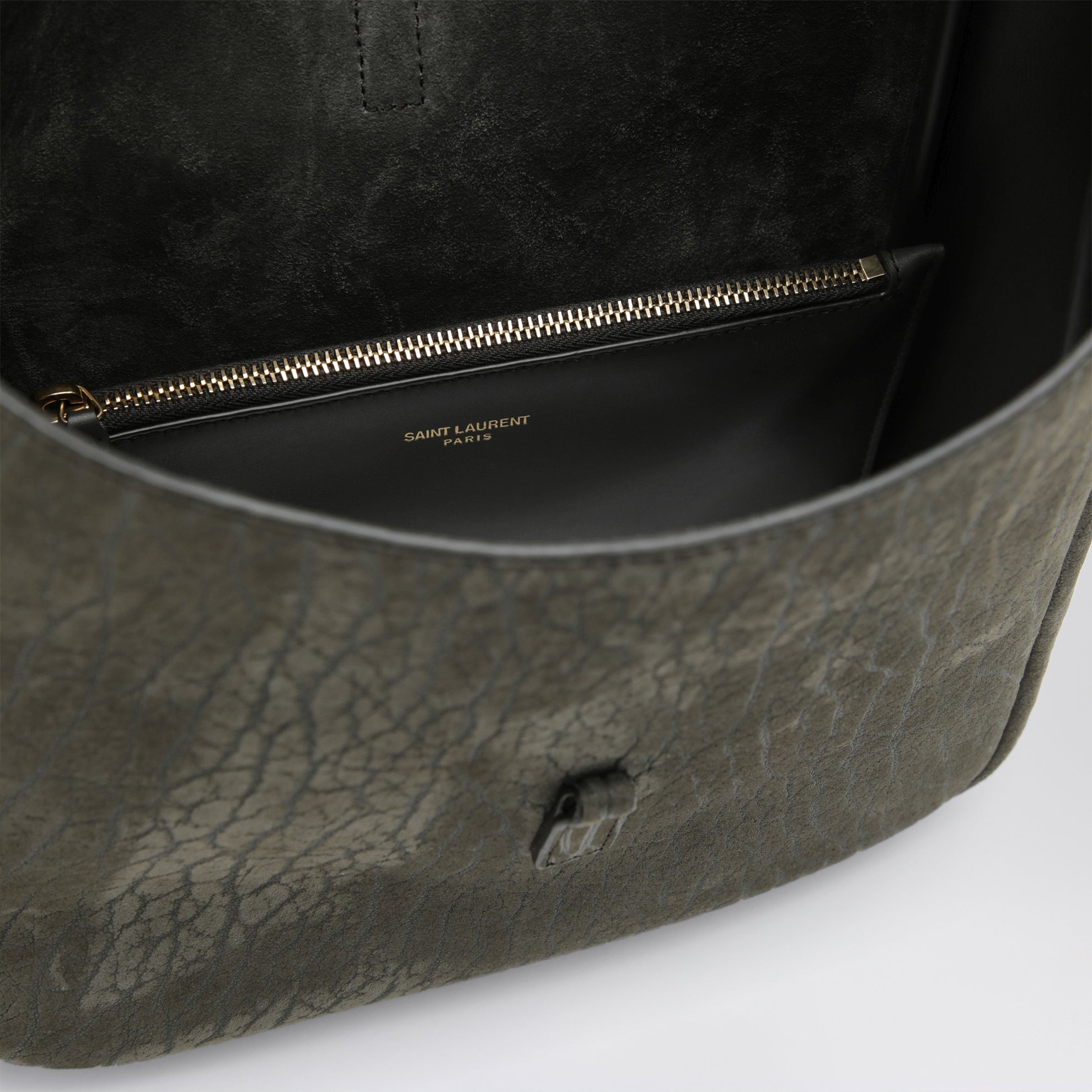 Sac Le 5 à 7 souple micro en nubuck gris zinc