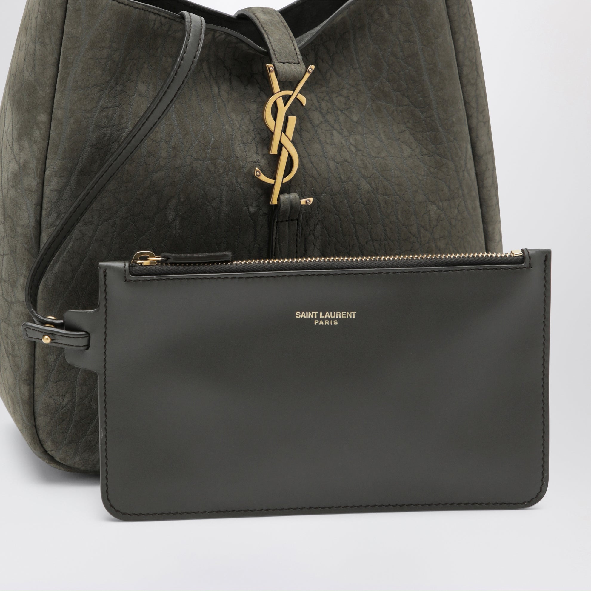 Sac Le 5 à 7 souple micro en nubuck gris zinc