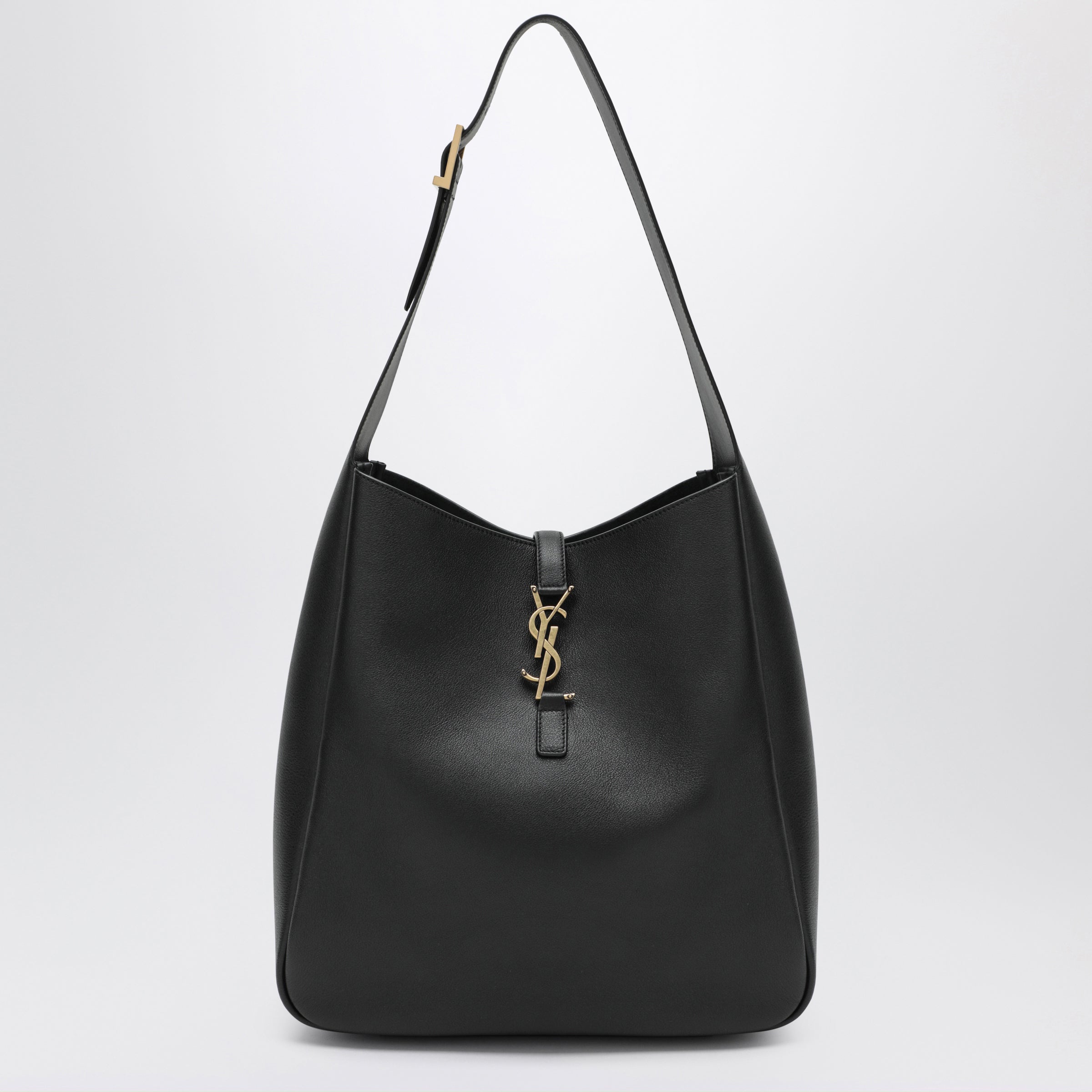 Saint Laurent Black LE 5 À 7 Large Bag In Grained Leather | TheDoubleF