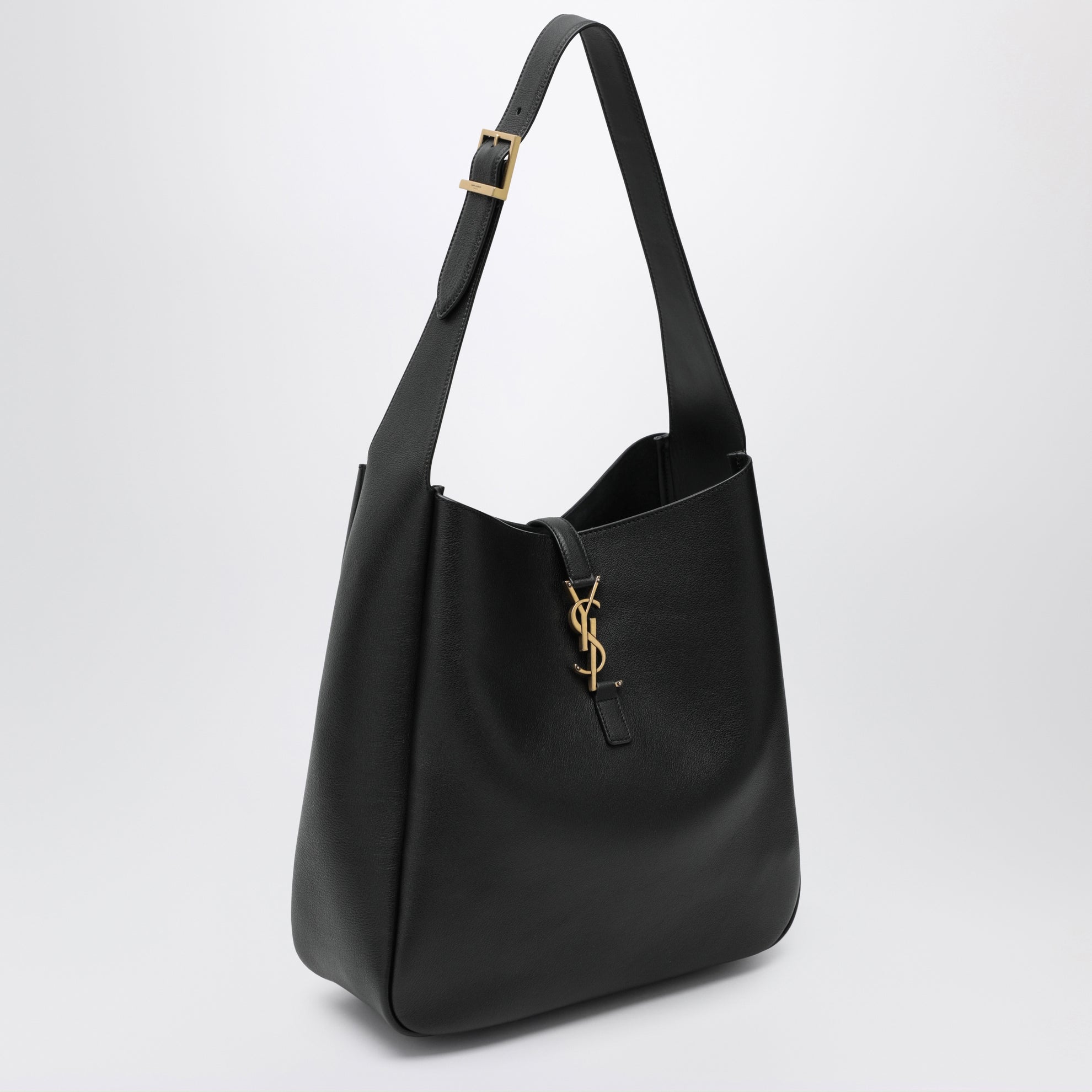 Black LE 5 À 7 Large Bag In Grained Leather
