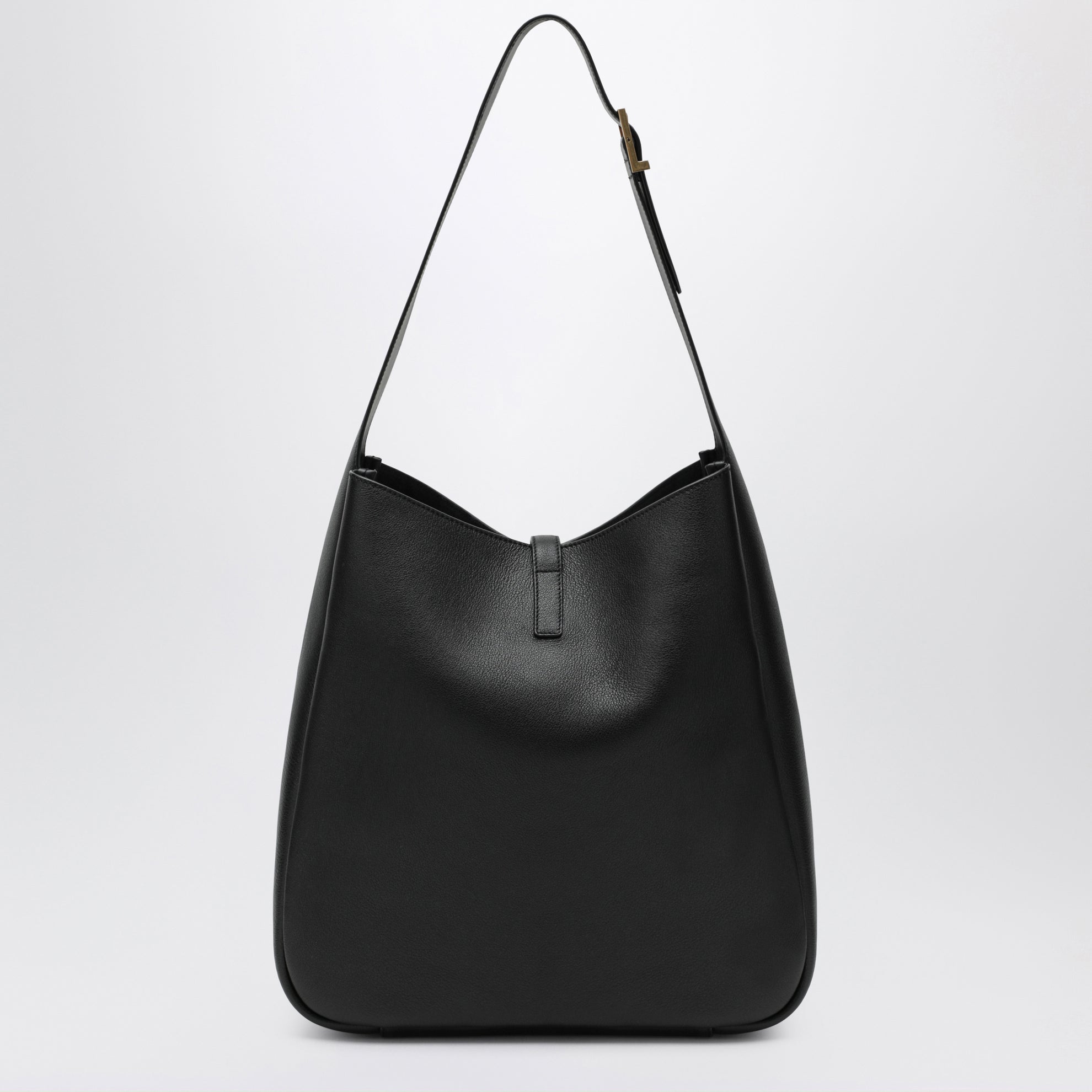 Black LE 5 À 7 Large Bag In Grained Leather