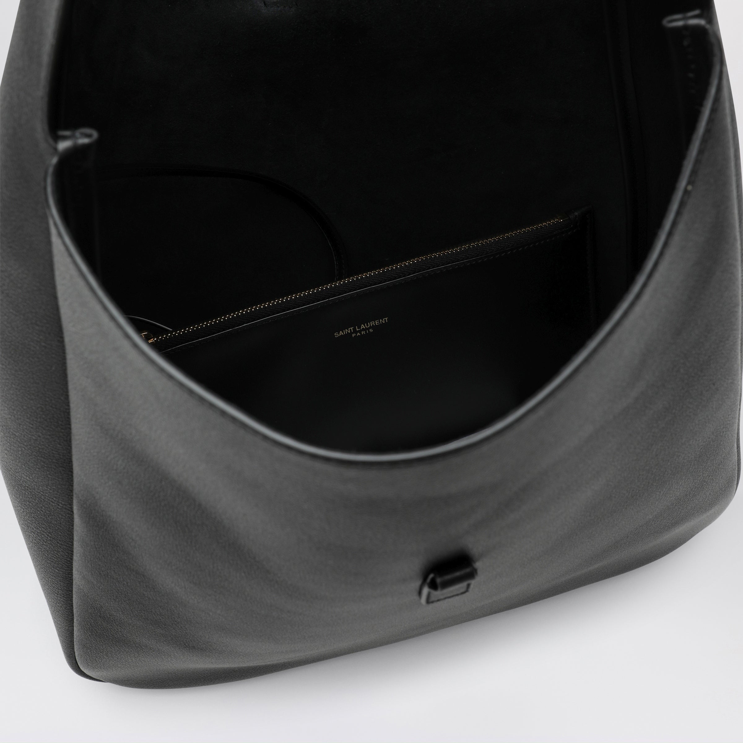 Saint Laurent Black LE 5 À 7 Large Bag In Grained Leather | TheDoubleF