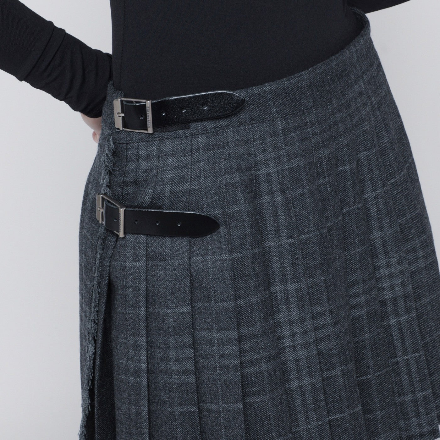 Mini gonna grigia effetto ombreggiato in tartan