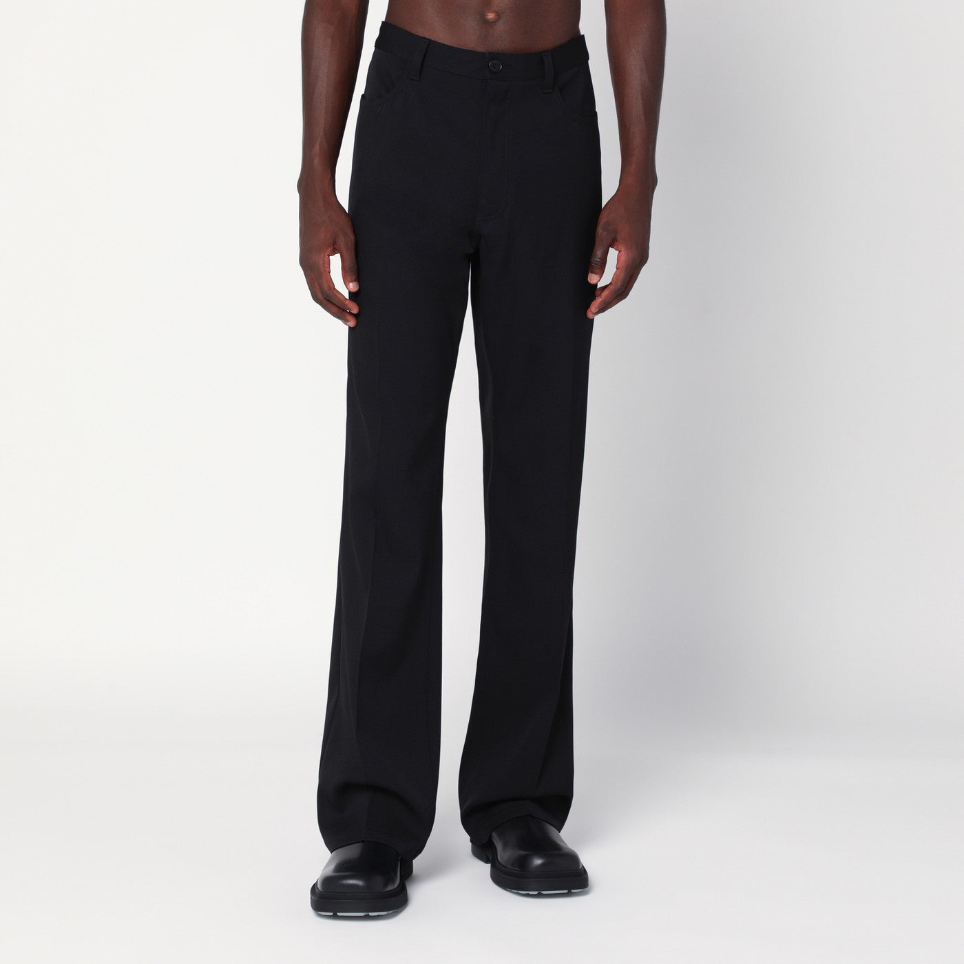 Black regular fit tailored trousers