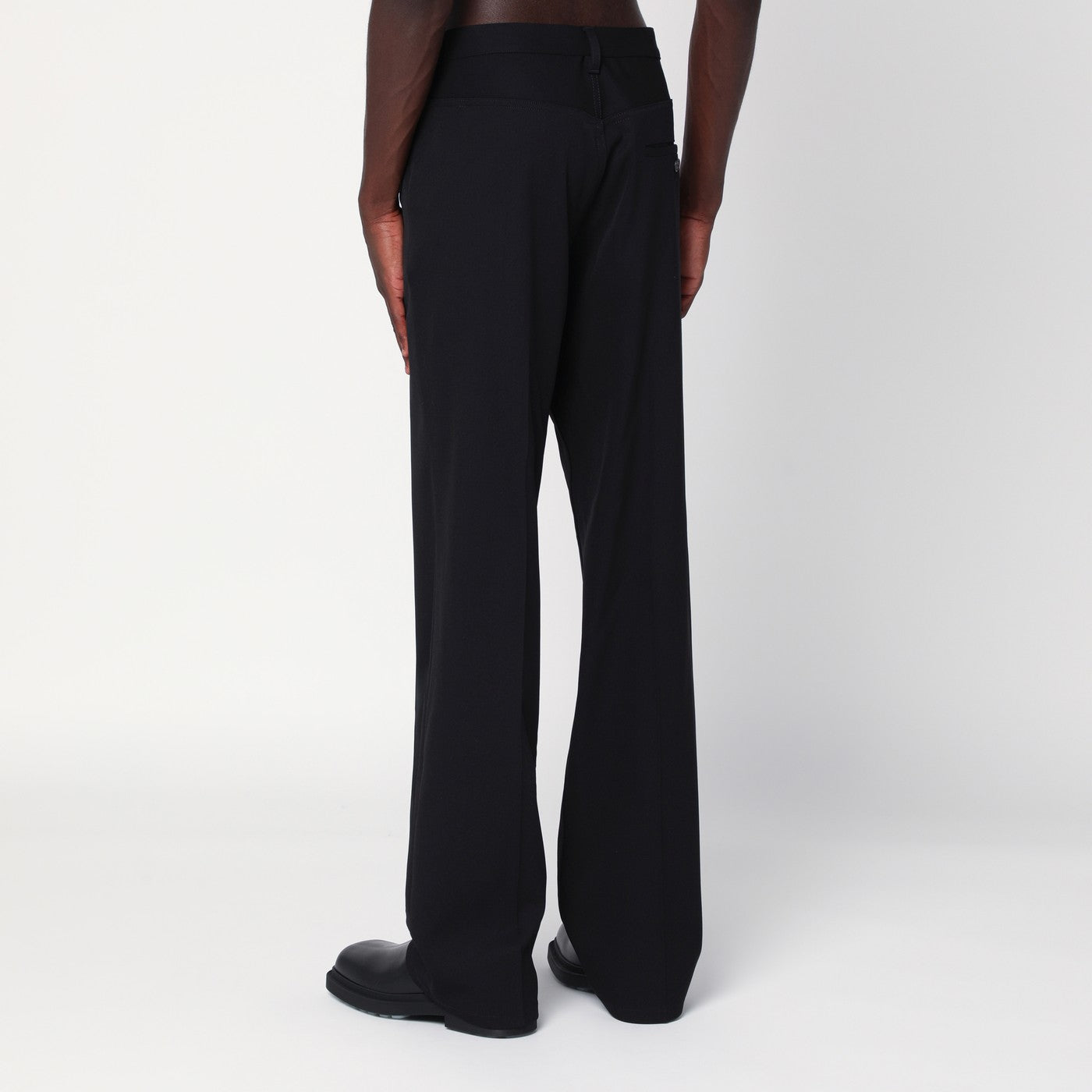 Black regular fit tailored trousers