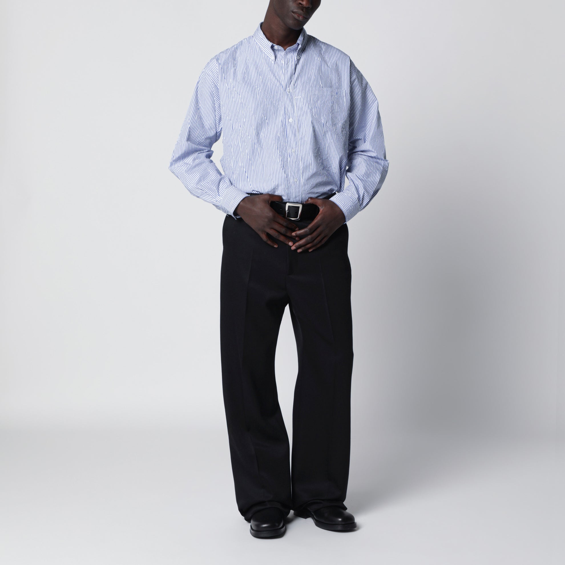 Too Far tailored trousers in dry wool, black