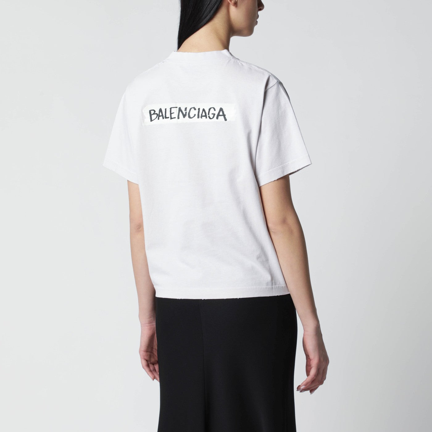 Balenciaga White Masking Tape T-shirt, medium fit | TheDoubleF