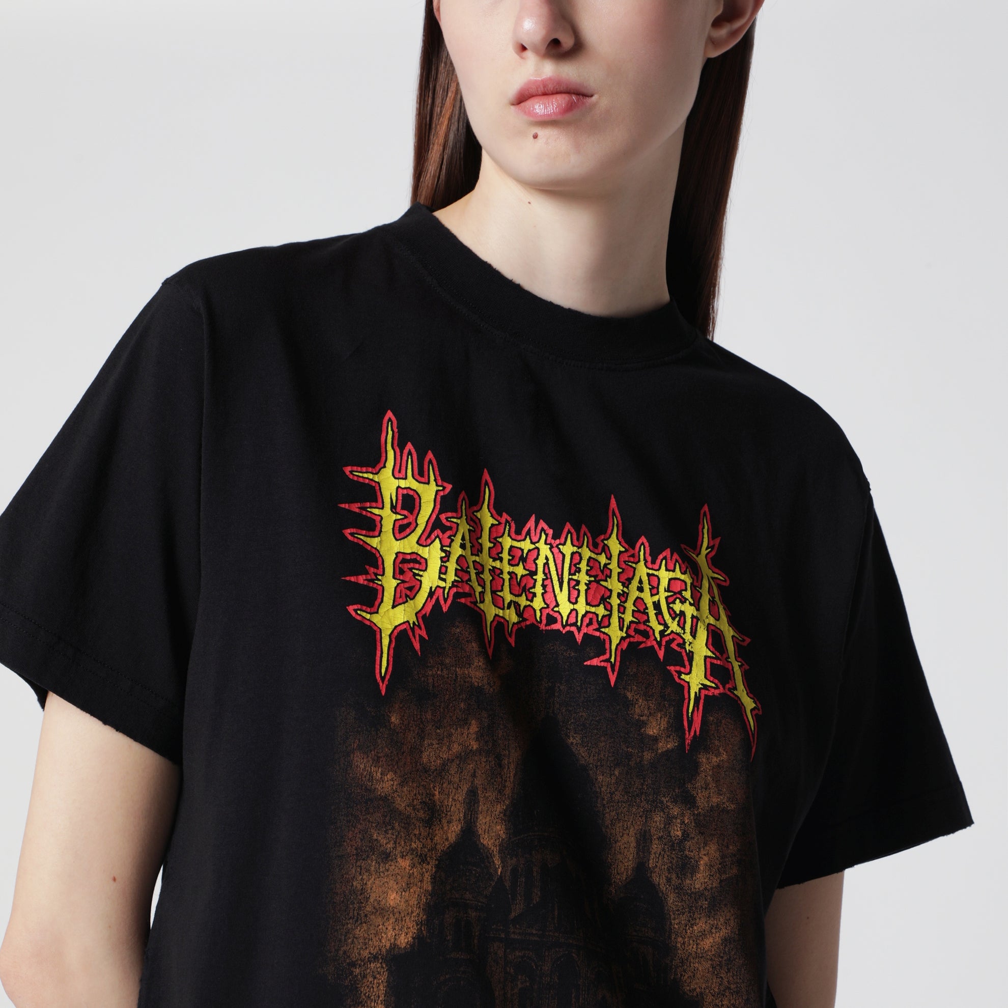 Sacré Cœur print medium-fit cotton T-shirt in black