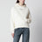 Medium-fit embroidered hoodie in dry fleece, cream