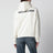 Medium-fit embroidered hoodie in dry fleece, cream