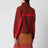 Veste rouge en coton avec col mao