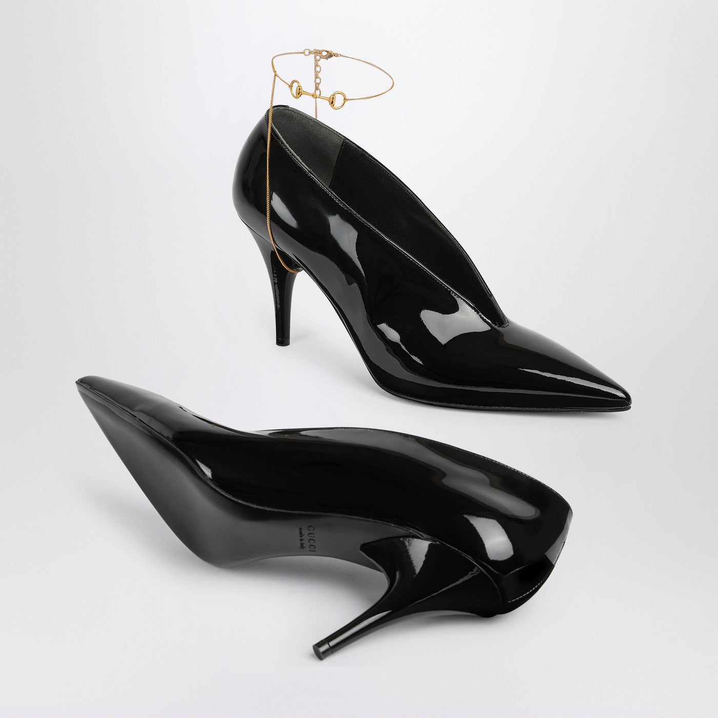 GUCCI Black Gucci 97 heeled mules | TheDoubleF