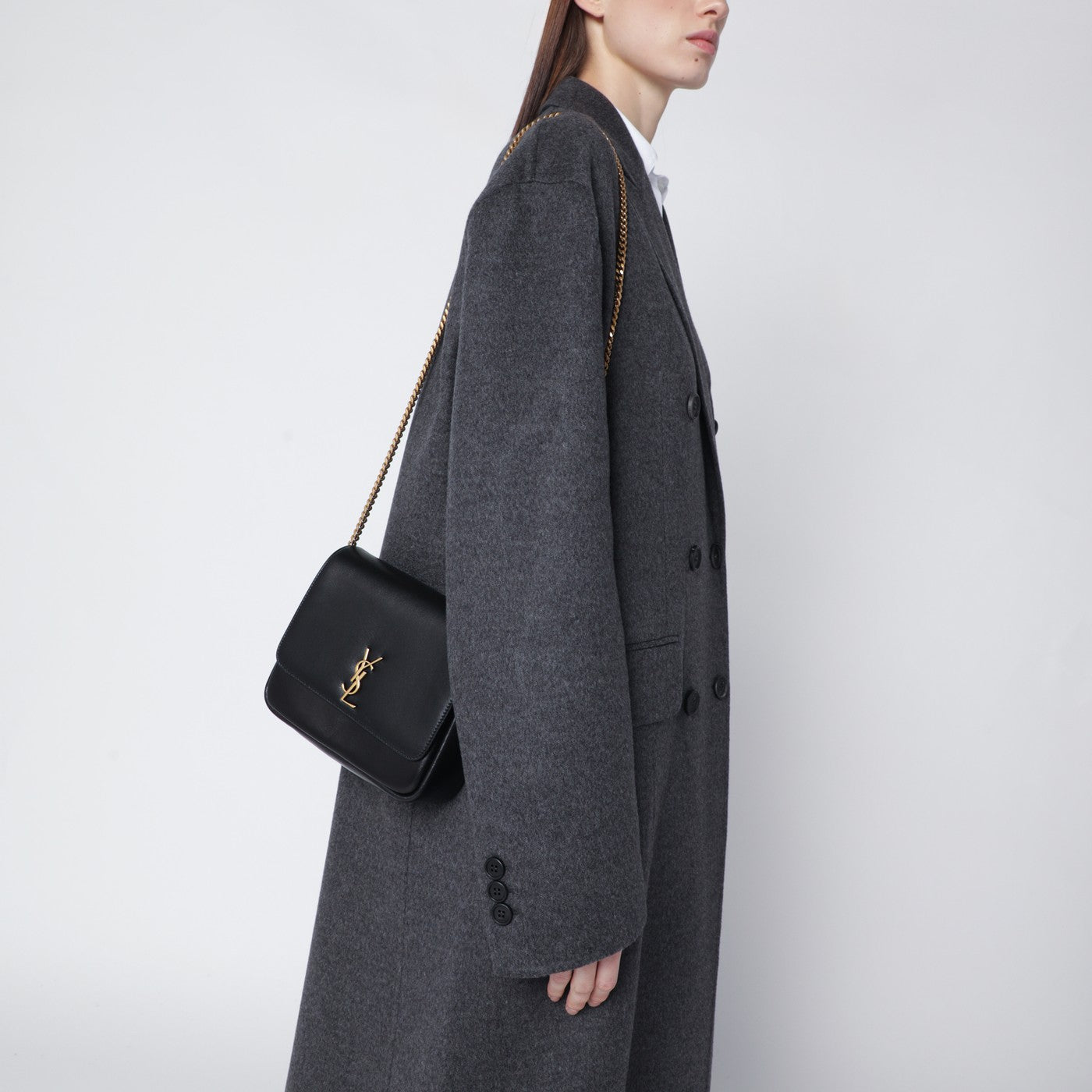 Black leather Kate bag