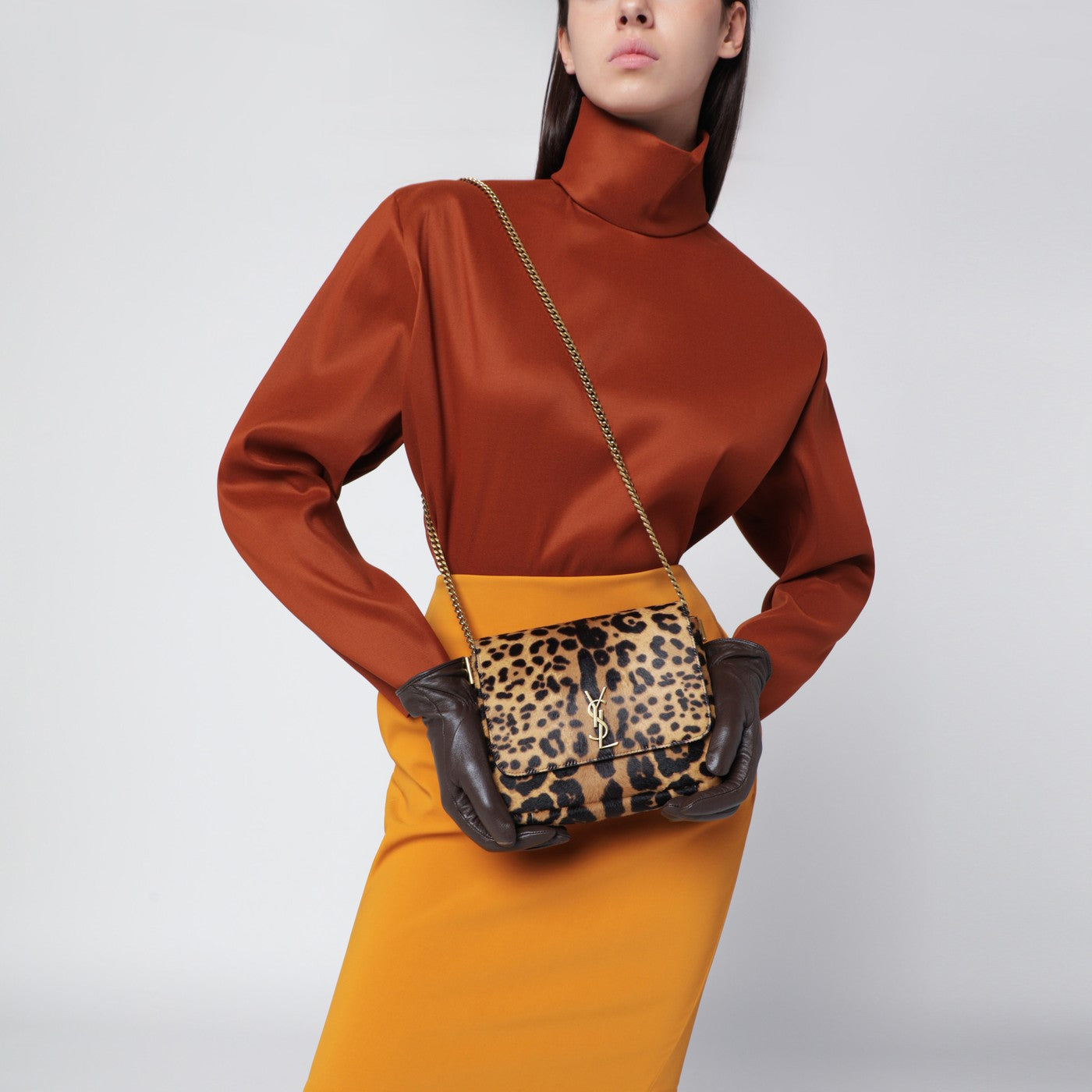 Borsa Kate leopardata effetto cavallino