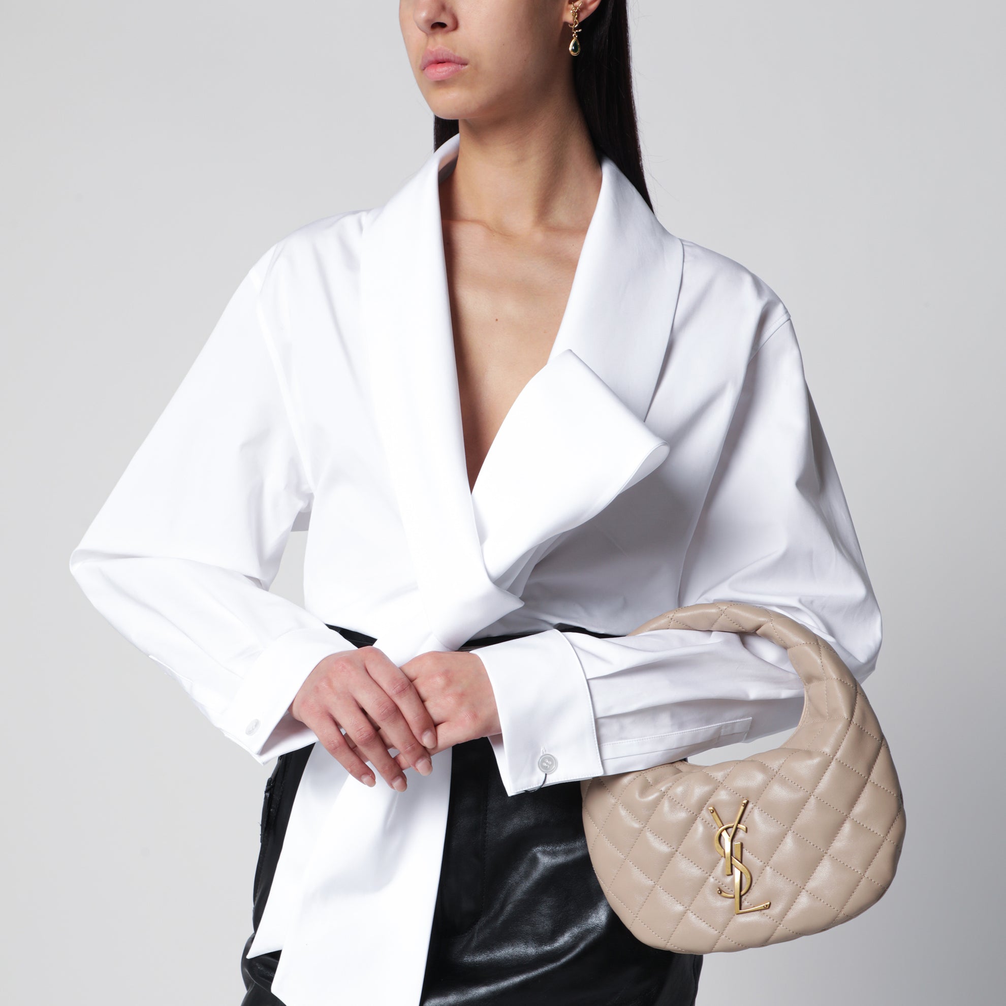 Beige Icarino bag in quilted nappa leather